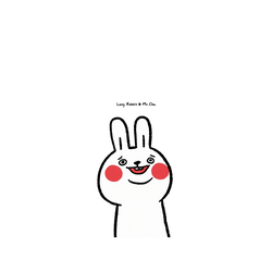 犀牛盾NX系列背板 - iPhone 15 - 【聯名設計款】 - 懶散兔與啾先生 Lazy Rabbit and Mr.Chu - 傻笑