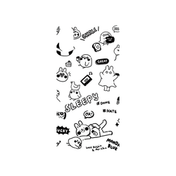 iPhone X Mod NX Backplate  懶散兔與啾先生 黑白塗鴉