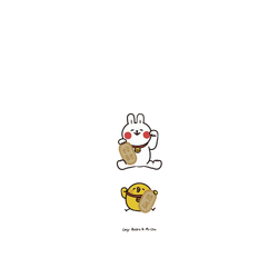iPhone Air Clear Case（相機按鈕）  懶散兔與啾先生 好運都來