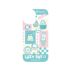 iPhone 16 Clear Case（相機按鈕）  懶散兔與啾先生 粉嫩夏日