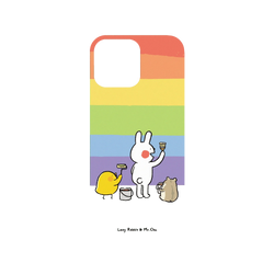 iPhone 16 Pro Max Mod NX Backplate (MagSafe 兼容)  懶散兔與啾先生 彩虹