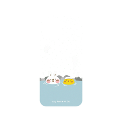 犀牛盾NX (MagSafe 兼容)背板 - iPhone 15 Pro Max - 【聯名設計款】 - 懶散兔與啾先生 Lazy Rabbit and Mr.Chu - 泡溫泉