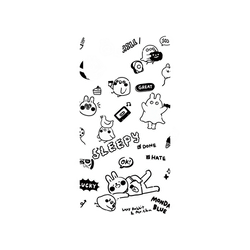 iPhone 16 Plus SolidX (MagSafe 兼容)  懶散兔與啾先生 黑白塗鴉