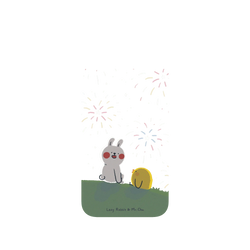 iPhone Air Clear Case（相機按鈕）  懶散兔與啾先生 煙火