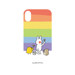 iPhone XR Mod NX Backplate  懶散兔與啾先生 彩虹