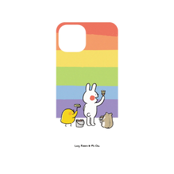 犀牛盾Mod NX手機殼 - iPhone 15 - 【聯名設計款】 - 懶散兔與啾先生 Lazy Rabbit and Mr.Chu - 彩虹