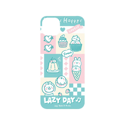 犀牛盾NX (MagSafe 兼容)背板 - iPhone 15 Plus - 【聯名設計款】 - 懶散兔與啾先生 Lazy Rabbit and Mr.Chu - 粉嫩夏日