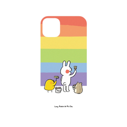 iPhone 11 Pro Max Mod NX Backplate  懶散兔與啾先生 彩虹