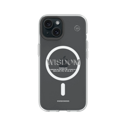 犀牛盾Clear (MagSafe 兼容)防摔背蓋手機殼 - iPhone 15 - 【聯名設計款】 - WISDOM - WISESILVER