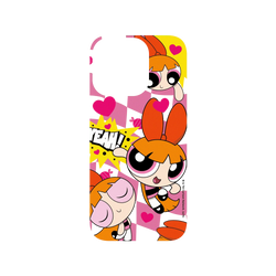 iPhone 16 Pro 犀牛盾SolidSuit (MagSafe 兼容 & 相機按鈕)聯名設計款防摔背蓋手機殼 The Powerpuff Girls - 花花 - 可愛格紋款