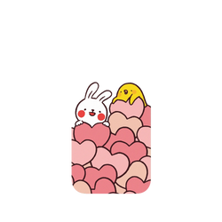 iPhone 15 Pro Clear  懶散兔與啾先生 Hearts