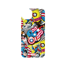 犀牛盾Clear (MagSafe 兼容)防摔背蓋手機殼 - iPhone 15 Plus - 【聯名設計款】 - 迪士尼-漫威 Marvel - 美國隊長-漫畫風格