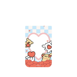 iPhone 17 Pro Max Clear Case（相機按鈕）  線條小狗 愛心棋盤格