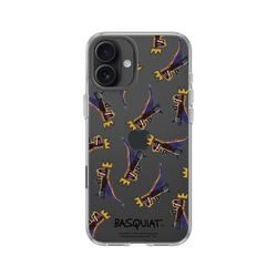 iPhone 16 Plus Clear Case（相機按鈕）  巴斯奇亞 Jean-Michel Basquiat 小恐龍-拼貼款