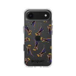 iPhone Air Clear Case（相機按鈕）  巴斯奇亞 Jean-Michel Basquiat 小恐龍-拼貼款