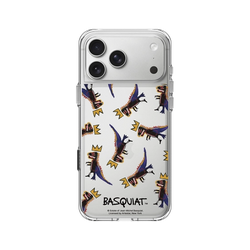 iPhone 17 Pro Max Clear Case（相機按鈕）  巴斯奇亞 Jean-Michel Basquiat 小恐龍-拼貼款