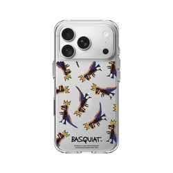 iPhone 18 Pro Clear Case（相機按鈕）  巴斯奇亞 Jean-Michel Basquiat 小恐龍-拼貼款