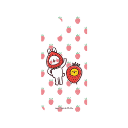 iPhone 15 Plus Clear Case (MagSafe 兼容)  懶散兔與啾先生 草莓