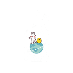 犀牛盾Clear Case手機殼 - Samsung Galaxy S25 - 【聯名設計款】 - 懶散兔與啾先生 Lazy Rabbit and Mr.Chu - 小宇宙