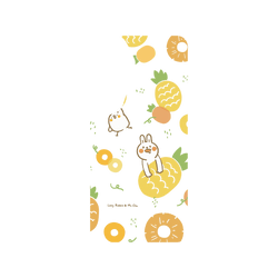 犀牛盾Clear Case手機殼 - Samsung Galaxy S25 - 【聯名設計款】 - 懶散兔與啾先生 Lazy Rabbit and Mr.Chu - 鳳梨