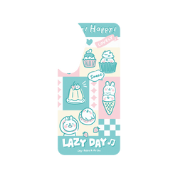 犀牛盾Clear Case手機殼 - Samsung Galaxy S25 - 【聯名設計款】 - 懶散兔與啾先生 Lazy Rabbit and Mr.Chu - 粉嫩夏日