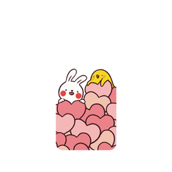 犀牛盾Clear Case手機殼 - Samsung Galaxy S25 Plus - 【聯名設計款】 - 懶散兔與啾先生 Lazy Rabbit and Mr.Chu - Hearts