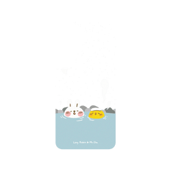 犀牛盾Clear Case手機殼 - Samsung Galaxy S25 Plus - 【聯名設計款】 - 懶散兔與啾先生 Lazy Rabbit and Mr.Chu - 泡溫泉