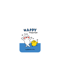 犀牛盾Clear Case手機殼 - Samsung Galaxy S25 Plus - 【聯名設計款】 - 懶散兔與啾先生 Lazy Rabbit and Mr.Chu - 左手的快樂