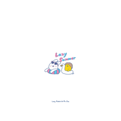 犀牛盾Clear Case手機殼 - Samsung Galaxy S25 Ultra - 【聯名設計款】 - 懶散兔與啾先生 Lazy Rabbit and Mr.Chu - lazy summer