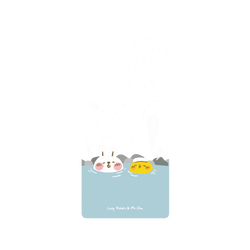 犀牛盾Clear Case手機殼 - Samsung Galaxy S25 Ultra - 【聯名設計款】 - 懶散兔與啾先生 Lazy Rabbit and Mr.Chu - 泡溫泉
