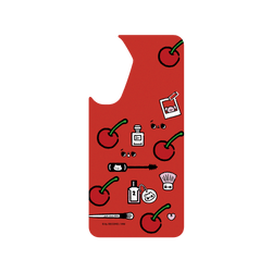 犀牛盾Clear Case (MagSafe 兼容)手機殼 - Samsung Galaxy A56 - 【聯名設計款】 - 爽爽貓 Song Song Meow By SECOND - 櫻桃爽爽貓