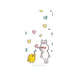 犀牛盾JellyTint手機殼 - Samsung Galaxy A56 - 【聯名設計款】 - 懶散兔與啾先生 Lazy Rabbit and Mr.Chu - Bubble