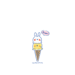 犀牛盾JellyTint手機殼 - Samsung Galaxy A56 - 【聯名設計款】 - 懶散兔與啾先生 Lazy Rabbit and Mr.Chu - 冰淇淋