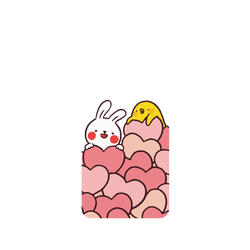 犀牛盾JellyTint手機殼 - Samsung Galaxy A56 - 【聯名設計款】 - 懶散兔與啾先生 Lazy Rabbit and Mr.Chu - Hearts