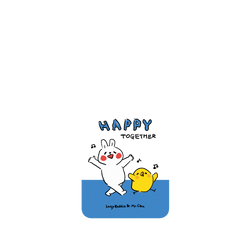 犀牛盾JellyTint手機殼 - Samsung Galaxy A56 - 【聯名設計款】 - 懶散兔與啾先生 Lazy Rabbit and Mr.Chu - 左手的快樂