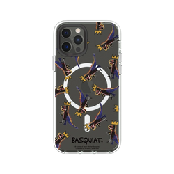 iPhone 12 / 12 Pro Clear Case (MagSafe 兼容)  巴斯奇亞 Jean-Michel Basquiat 小恐龍-拼貼款