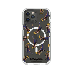 iPhone 12 Pro Max Clear Case (MagSafe 兼容)  巴斯奇亞 Jean-Michel Basquiat 小恐龍-拼貼款