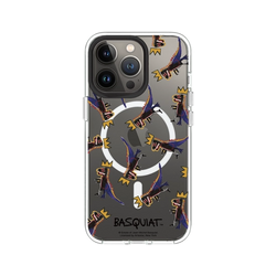 iPhone 13 Pro Clear Case (MagSafe 兼容)  巴斯奇亞 Jean-Michel Basquiat 小恐龍-拼貼款