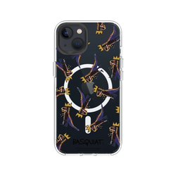 iPhone 13 Clear Case (MagSafe 兼容)  巴斯奇亞 Jean-Michel Basquiat 小恐龍-拼貼款