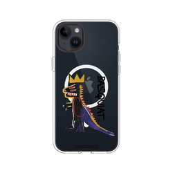 iPhone 14 Plus Clear Case (MagSafe 兼容)  巴斯奇亞 Jean-Michel Basquiat 小恐龍