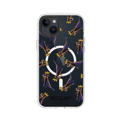 iPhone 14 Plus Clear Case (MagSafe 兼容)  巴斯奇亞 Jean-Michel Basquiat 小恐龍-拼貼款