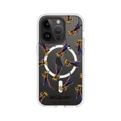 iPhone 14 Pro Clear Case (MagSafe 兼容)  巴斯奇亞 Jean-Michel Basquiat 小恐龍-拼貼款