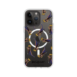 iPhone 14 Pro Max Clear Case (MagSafe 兼容)  巴斯奇亞 Jean-Michel Basquiat 小恐龍-拼貼款