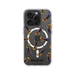 iPhone 15 Pro Clear Case (MagSafe 兼容)  巴斯奇亞 Jean-Michel Basquiat 小恐龍-拼貼款