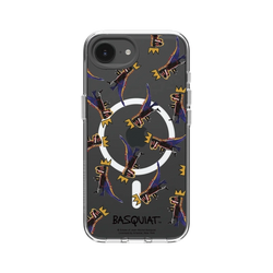 iPhone 17e Clear Case (MagSafe 兼容)  巴斯奇亞 Jean-Michel Basquiat 小恐龍-拼貼款