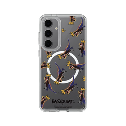 Galaxy S24 FE Clear Case (MagSafe 兼容)  巴斯奇亞 Jean-Michel Basquiat 小恐龍-拼貼款