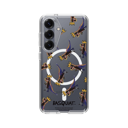 Galaxy S25 Clear Case (MagSafe 兼容)  巴斯奇亞 Jean-Michel Basquiat 小恐龍-拼貼款