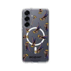 Galaxy S25 Plus Clear Case (MagSafe 兼容)  巴斯奇亞 Jean-Michel Basquiat 小恐龍-拼貼款