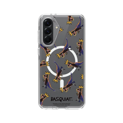 Galaxy A56 Clear Case (MagSafe 兼容)  巴斯奇亞 Jean-Michel Basquiat 小恐龍-拼貼款