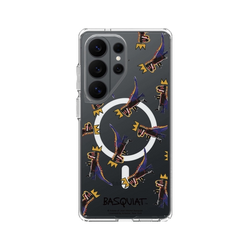 Galaxy S26 Ultra Clear Case (MagSafe 兼容)  巴斯奇亞 Jean-Michel Basquiat 小恐龍-拼貼款